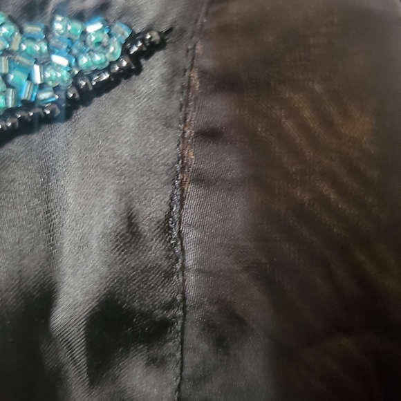 New Anthropologie Raga Beaded Satin Feel Pants L - Picture 8 of 8